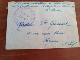 Cachet De Vaguemestre Du 24ème RTI Du Havre Sur Enveloppe Pour Rouen - M 99 - WW I