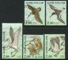 FINLAND 1996 Stamp Day: Wading Birds Singles Ex Block Used.  Michel 1352-56 - Gebraucht