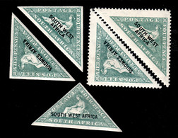 South West Africa 1926/7 Triangulars All Types Set Of 5 Mounted Mint - South West Africa (1923-1990)