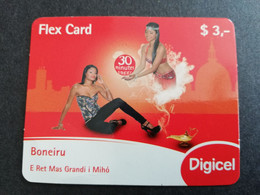 BONAIRE  $ 3, -   DIGICEL FLEXCARD  Genie In Bottle      28/04/2013    ** 9508** - Antilles (Netherlands)