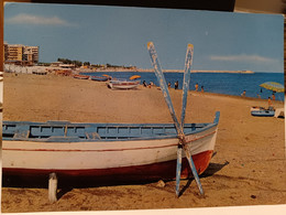 Cartolina Catanzaro Lido Barca A Remi, Spiaggia 1974 - Catanzaro