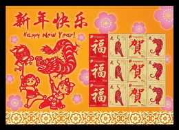 Singapore 2022 MiNr. 2218 2220 Chinese Horoscope. Year Of The Tiger (M/S Of 6 Stamps) MNH ** - Singapore (1959-...)
