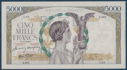 France Billet Billets 5000 Fr Victoire 9 Juillet 1942, Traces D'usage Mais Tres Frais - 1 000 F 1940-1944 ''Commerce Et Industrie''