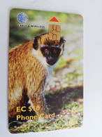 ST KITTS & NEVIS  CHIPCARD  $10,- THE VERVET MONKEY    Fine Used Card  **9550** - Saint Kitts & Nevis