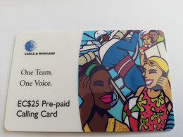 ST VINCENT & GRENADINES   $25,- ONE TEAM ONE VOICE STV-P2  Prepaid (RRRR)   Fine Used Card  **9554** - St. Vincent & The Grenadines