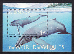 Grenada 2001 Whale, Mint Never Hinged Block - Grenada (1974-...)