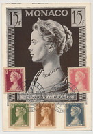 MONACO => Carte Maximum - 5 Valeurs Princesse Grace - Monaco - 11/5/1957 - Maximum Cards