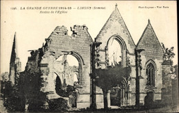 CPA Lihons En Santerre Somme, La Grande Guerre 1914-18, Restes De L'Eglise, Kriegszerstörung I. WK - Andere Gemeenten