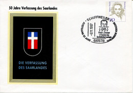 Germany Deutschland Postal Stationery - Cover - Marlene Dietrich Design - Peter Zimmer, Saar Constitution - Privé Briefomslagen - Gebruikt