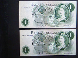 United Kingdom 1962 - 1966: 2 X 1 Pound Consecutive - 1 Pond