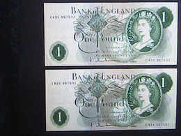 United Kingdom 1962 - 1966: 2 X 1 Pound Consecutive - 1 Pound