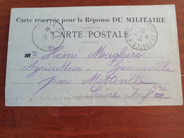 Carte Réponse FM Du SP 93 Pour Grémonville En 1915 - M 101 - Guerra De 1914-18