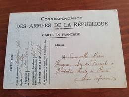 Carte FM ( Troupes Américaines ) Du SP 137 Pour Barentin En 1917 - M 102 - Guerra De 1914-18