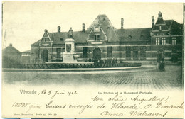 Vilvoorde : La Station Et Le Monument Portaels : 1902 !!! - Vilvoorde