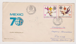 1970 Romania Rumänien Brief Cover 1970 Soccer Football Soccer Football 1970 FIFA World Cup Mexico To Bulgaria (65971) - 1970 – Mexico
