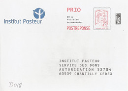 D0018-B Entier / Stationery / PSE / PAP Réponse Ciappa - Institut Pasteur - Agrément 16P357 - Listos Para Enviar: Respuesta /Ciappa-Kavena