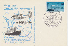 DDR 1984 25J. Antarktis-Vertrag Card (57742) - Trattato Antartico