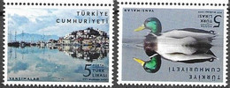 TURKEY, 2022, MNH, REFLECTIONS, BIRDS, DUCKS, BOATS, 2v - Ducks