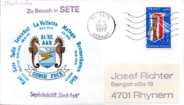 (SSS GF) Cachet-Umschlag Segelschulschiff "Gorch Fock" 51/52. AAR - EF Frankreich Mi 2016  MSt 11.5.1977 SETE - Barche
