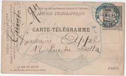 France Stationary Pneumatic Card 30 C, Used 1884 - Neumáticos