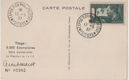 France Special Card With 30 C Stamps, Cancelled 1937 EXPOSITION - Unclassified