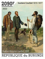 Burundi 2022, Art, Coubert, Dog, 1val IMPERFORATED - Nuovi