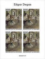 Burundi 2022, Art, Degas, 4val In BF IMPERFORATED - Unused Stamps