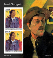 Burundi 2022, Art, Gauguin, BF IMPERFORATED - Unused Stamps