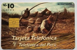 Peru S/.10 Typical Andes Man Working 104 Telegestion ( MATT) - Pérou