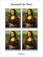 Burundi 2022, Art, Leonardo IV, 4val In BF IMPERFORATED - Unused Stamps