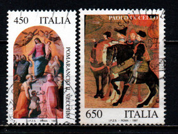ITALIA - 1997 - LA MADONNA DEL ROSARIO DI POMARANCIO E MIRACOLO DELL'OSTIA DI PAOLO UCCELLO - PAINTINGS - USATI - 1991-00: Afgestempeld