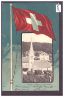 RENAN - L'EGLISE, LA CURE ET LE COLLEGE - DRAPEAU SUISSE - CACHET LINEAIRE " RENAN " - TB - Renan