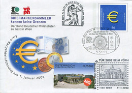 Germany Deutschland Postal Stationery - Cover - Euro Design - New Cash Currency, Vienna Austria - Buste Private - Usati