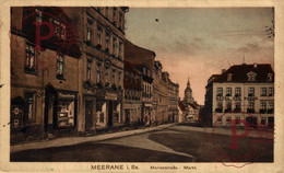 Meerane In Sachsen, Marienstraße, Markt, Hotel Zur Sonne  1917 FELDPOST   ALLEMAGNE GERMANY DEUTSCHLAND - Meerane