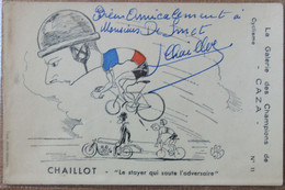 Cyclisme :  Louis Chaillot , Natif De Chaumont Haute Marne , Avec Dédicace , Dessin De CAZA, Carte Rare - Ciclismo