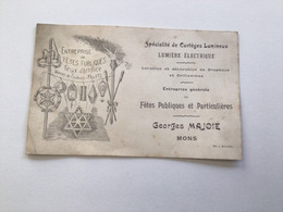 Ancienne Publicité (1940) Mons Entreprise De Fêtes Publiques Georges Majoie - Advertising