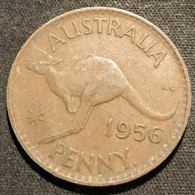 AUSTRALIE - AUSTRALIA - 1 PENNY 1956 - Elizabeth II - 1er Portrait - Avec "F:D:" - KM 56 - Penny
