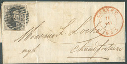 N°6 - Médaillon 10 Centimes Brun, Obl. P.156 Sur Lettre De CHENEE Le 26 Mai 1853 Avec En-tête SAVONNERIE Et MAGASIN D'HU - 1851-1857 Medaglioni (6/8)