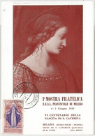 54548 -  ITALY - POSTAL HISTORY: MAXIMUM CARD - 1949  RELIGION Art - Zonder Classificatie