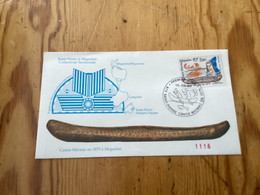 Enveloppe 1er Jour Saint-pierre Et Miquelon Canoë Micmac 1990 - Used Stamps