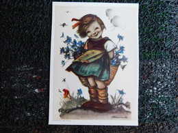 Illustrateur Hummel, N° 5203, Jeune Fille Sourit Sous Le Vent   (W9-4) - Hummel