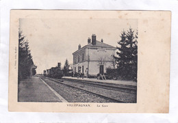 CPA :  14 X 9  -  VILLEFAGNAN.  -  La  Gare - Villefagnan