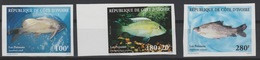 Côte D'Ivoire Ivory Coast 1999 IMPERF NON DENTELES Poissons Fische Fishes Marine Fauna Faune MNH ** - Fishes