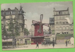 PARIS - LE MOULIN ROUGE (carte Pailletée ) - Animée - Transport - - Arrondissement: 18