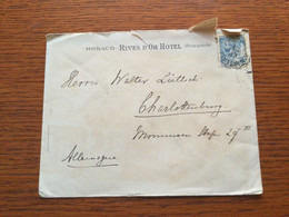 SCH1230 Monaco 1908 Hotel-Brief Mit Bahnpost Nice - Vintimille Nach Charlottenburg - Covers & Documents