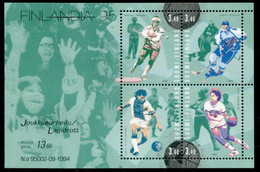 FINLAND 1995 FINLANDIA '95: Elite Team Sportsmen Block MNH / **.  Michel Block 15 - Nuevos