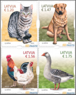 Latvia Lettland 2022 Definitives Domestic Animals Set Of 4 Stamps Mint - Oche