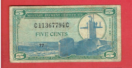 MILITARY PAYMENT CERTIFICATE SERIES 681 SOUTH VIETNAM 1969 /1970 SOUS MARIN BILLET MILITAIRE AMERICAIN GUERRE DU VIETNAM - 1969-1970 - Series 681