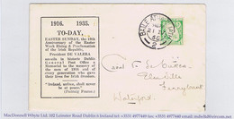 Ireland 1934 ½d Imperf X Perf 14 Experimental Coil, Single Use On Printed Rising Souvenir Cover, Dublin Cds 21 IV 35 - Briefe U. Dokumente