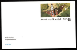 UX135 Postal Card INDEPENDENCE HALL Philadelphia PA  Mint 1989 - 1981-00